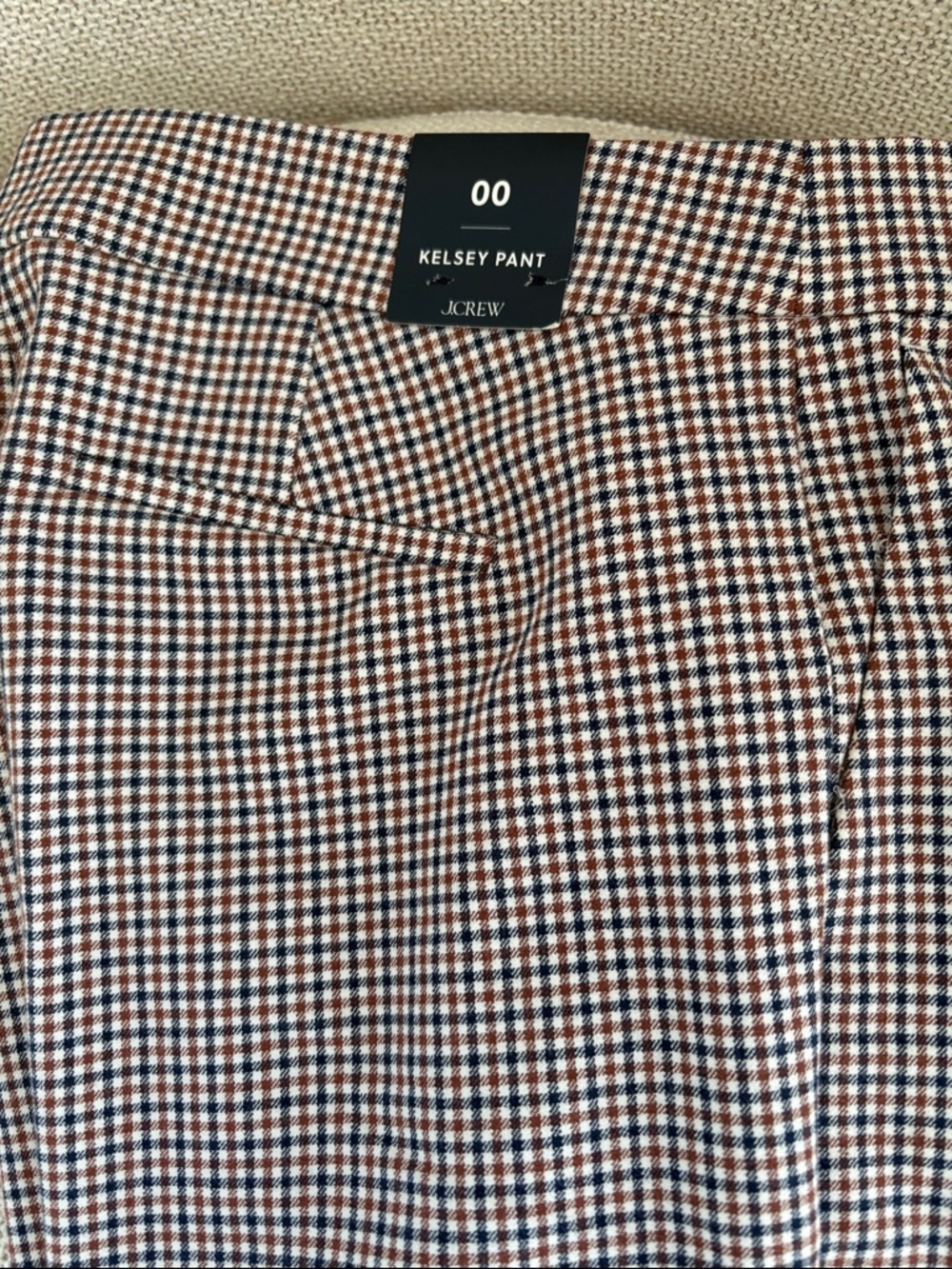 J. Crew Kelsey Pant in Brown and Navy Glen Plaid